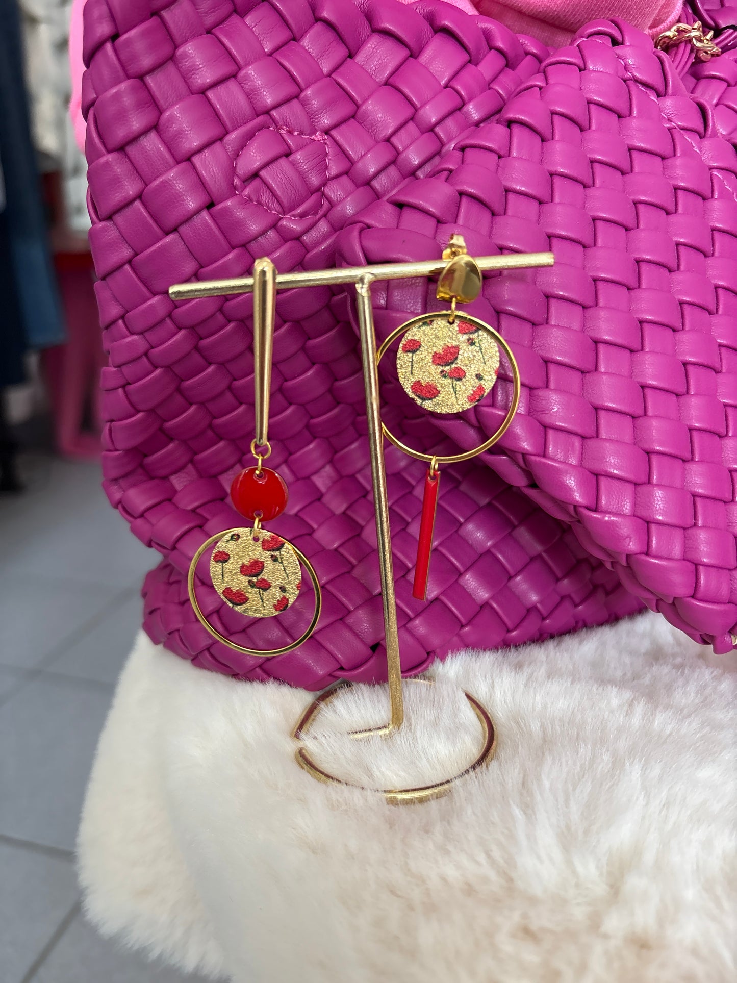 Boucles d’oreilles coquelicot